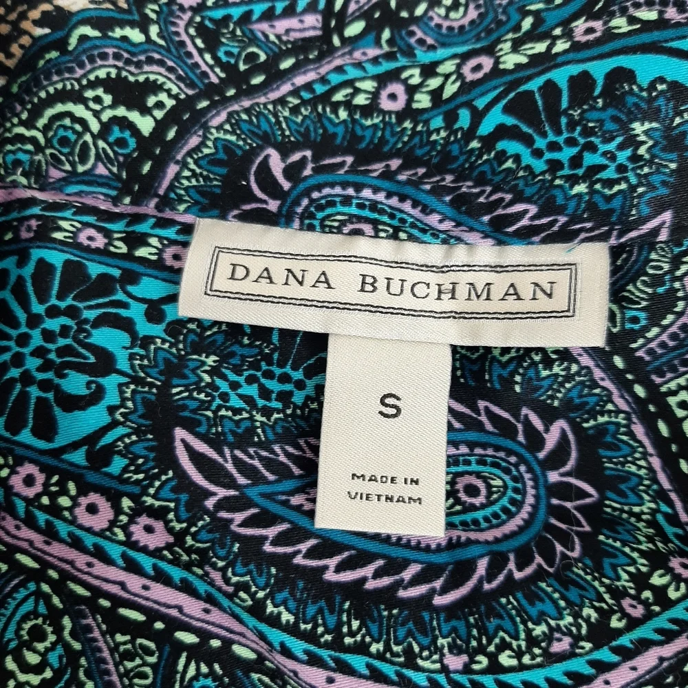 🔥NWT Dana Buchman Ladies Small Colorful Paisley Print Button Down Shirt C2 - Picture 6 of 9